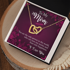 Interlocking Hearts Necklace - To My Mom You Are The Only Person
