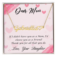 Heart Name Necklace - Dear Mom